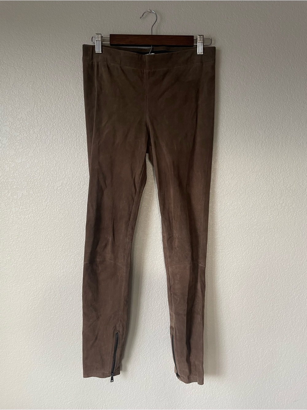 Vince 100% Lamb Leather Moto Leggings Pants Ankle Zipper Black Womens M NWOT